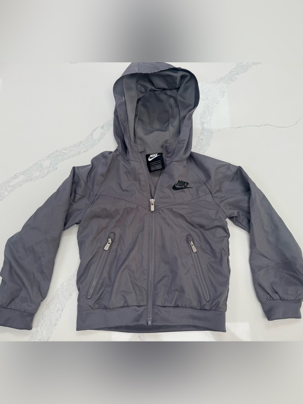 Nike Kids' Hooded Rain Jacket - Gray